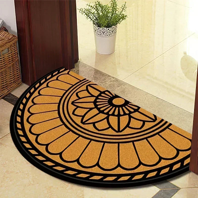 Retro Door Rug Semi-Circular Floor Mat European Style Carpet for Living Room Indoor Door Entrance Mats Home Decor Alfombra