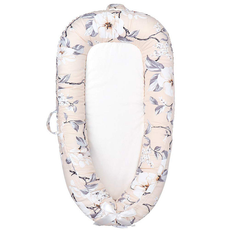 Baby Nest Lounger - Breathable Cotton Newborn Bed with Safe Bumpers
