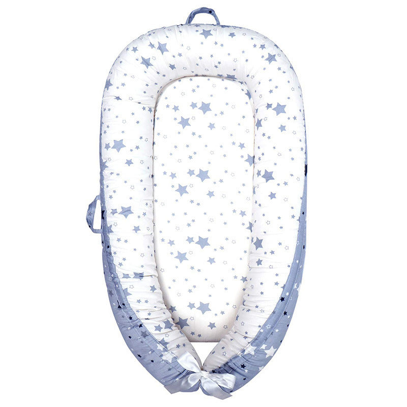 Baby Nest Lounger - Breathable Cotton Newborn Bed with Safe Bumpers