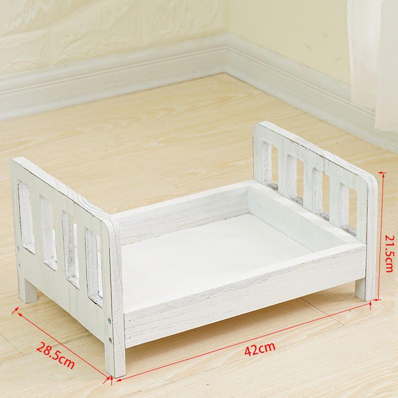 Wooden newborn photography prop crib - Baby photo shoot bed