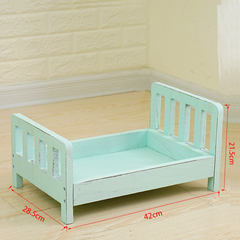 Wooden newborn photography prop crib - Baby photo shoot bed