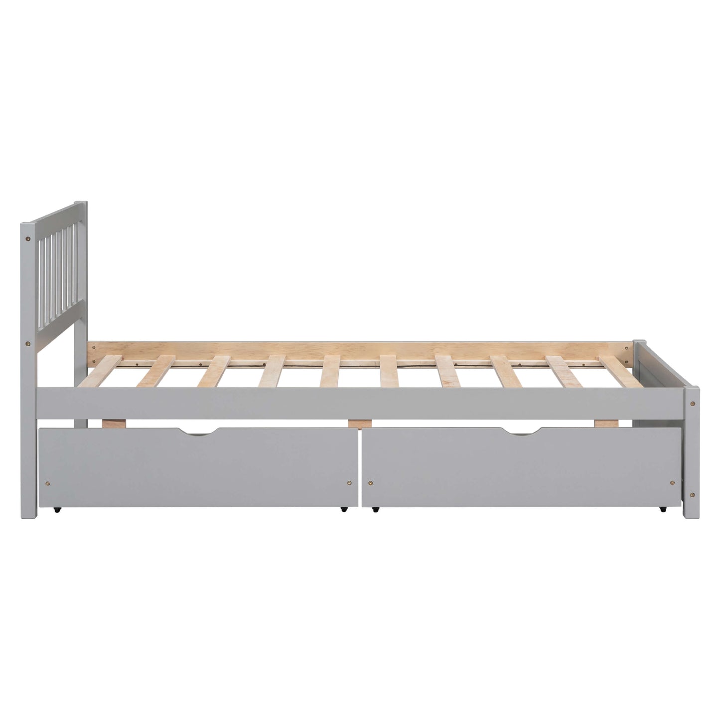 Modern Design Wooden Twin Size Platform Bed With 2 Drawers