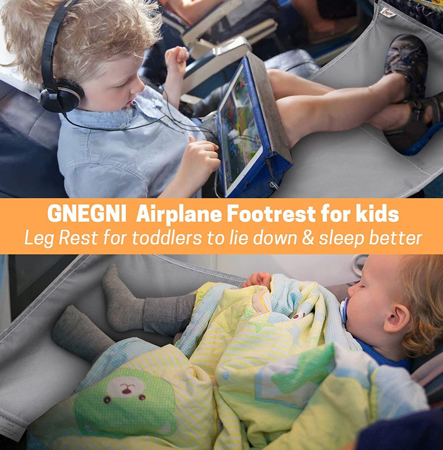 Kids Travel Airplane Bed Baby Pedals Bed Portable Travel Foot Rest Hammock
