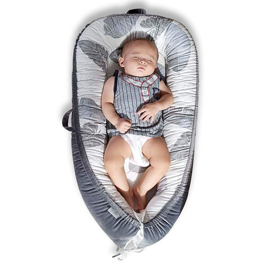 Baby Nest Lounger - Breathable Cotton Newborn Bed with Safe Bumpers